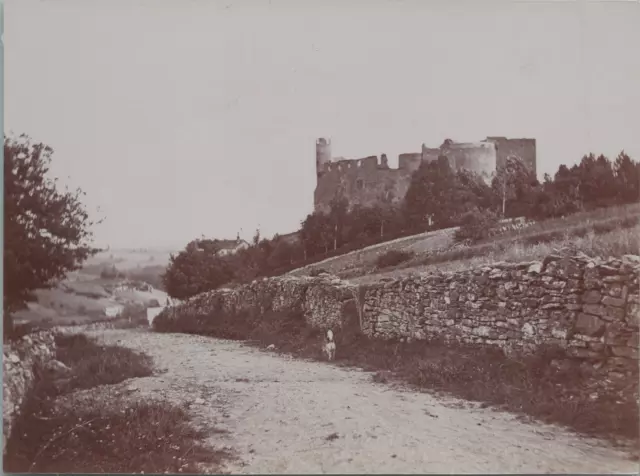 France, Châtillon d&#039;Azergues, Vue des ruines, Vintage print, circa 1895 Tir