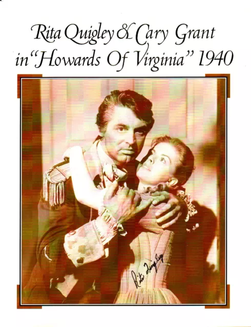 RITA QUIGLEY (+2008) - Actress - Howards of VIrginia - Autograph Picture