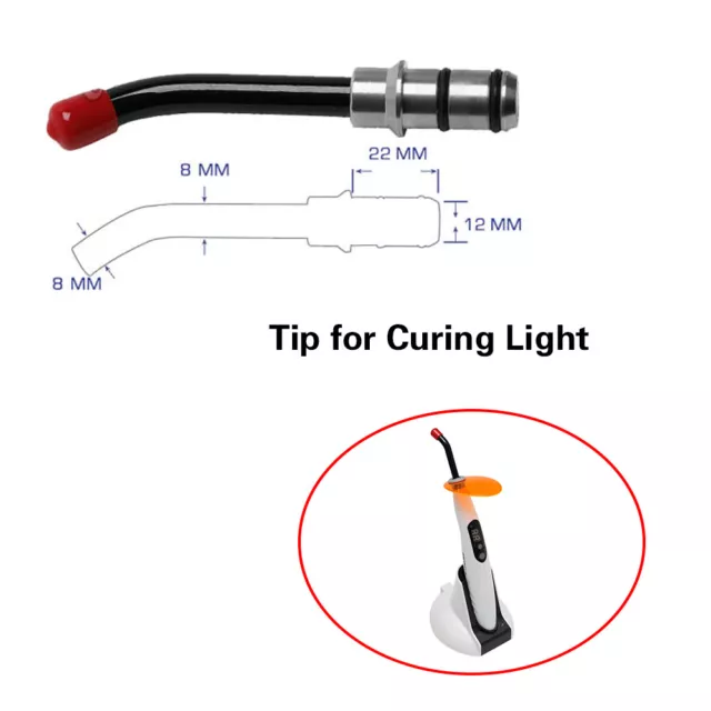 3pc Dentist Fiber Optic Guide Rod Tip for Dental LED Curing Light Lamp 8X12X22MM