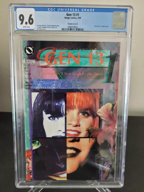 Gen 13 #1 Cgc 9.6 Graded Image Comics 1995 Sandman "Verti-Gen" Variant Cover K!