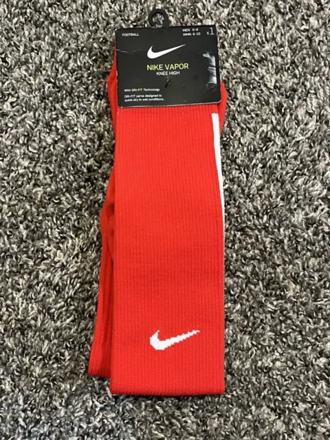 Nike Vapor Soccer Knee High Socks Red Men's Size Medium SX5732-659