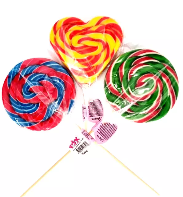 LOLLIPOPS 50 x 30g RAINBOW SWIRLY LOLLIES KIDS XMAS PARTY BAGS CAKE TOPPER  HALAL