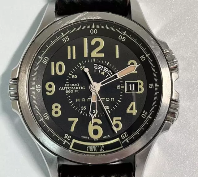 HAMILTON KHAKI CONSERVATION H775650 Black Analog Automatic Men s Watche Tested 589.99 PicClick