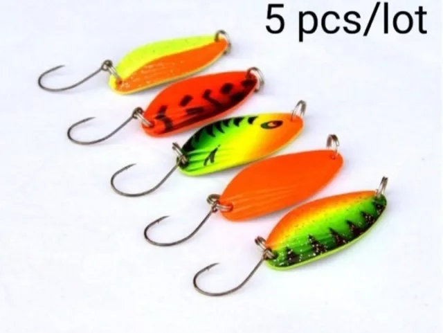 5 X Cucchiaini Ondulanti,  trout Area Spoon 4,5 gr, spinning trota persico