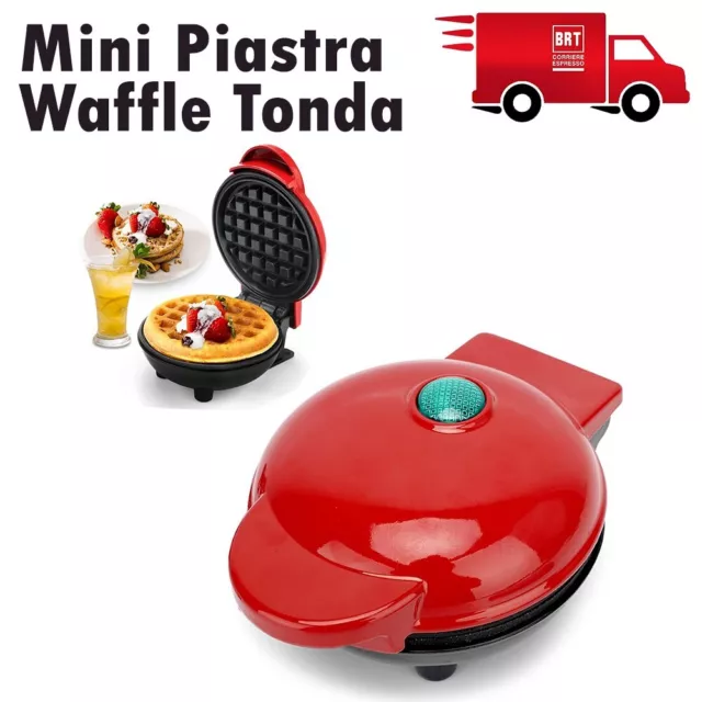 Piastra elettrica tonda waffle Antiaderente Mini Piastra Waffle Singolo 350W