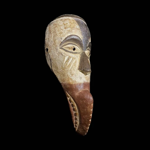 African Mask Hand-carved Wooden African Tribal Mask Originating From Igbo-7636