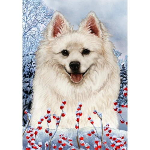 Winter House Flag - American Eskimo 15126