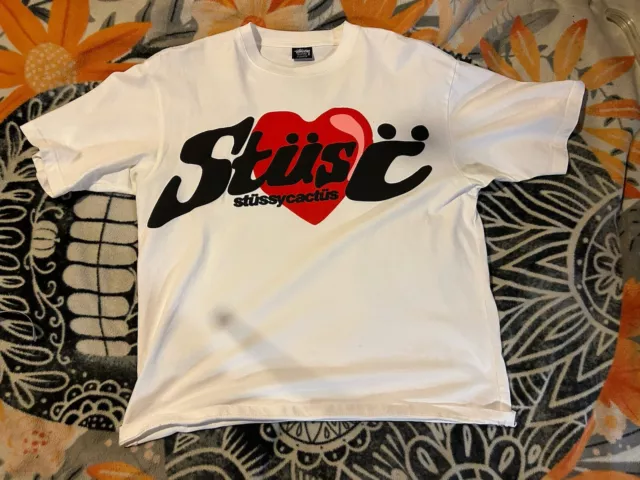 Stussy Heart Tee Shirt White Size Medium Stussy x CPFM Heart T-shirt USED (M)