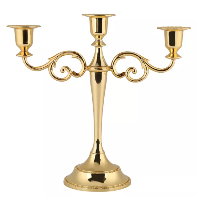 3 Arm Classic Candle Stand Candelabra Holder Stick  Wedding Table Desk Decor