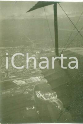 1935 ca BRESCIA La città ripresa dall'ala di un biplano *Foto aerea cm 5 x 7