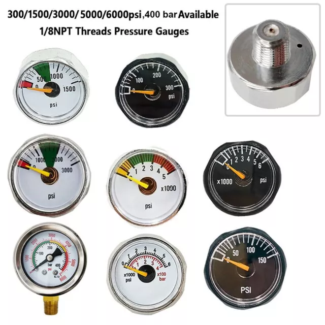 Barometer Pressure Gauge Mini 0-400bar 1/8NPT Thread 1pcs Micro Dial PCP