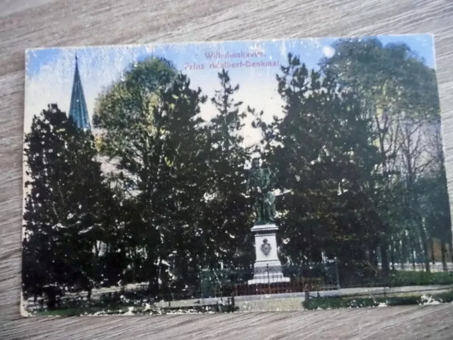 AK Wilhelmshaven Marktstraße Prinz Adalbert Denkmal Feldpost 1916 nach Stralsund