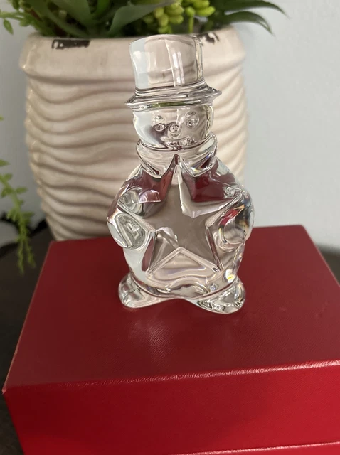 Baccarat NOEL Snowman With A Star BEAUTIFUL PIECE OF CRYSTAL SIGNED W/BOX L@@K! 3