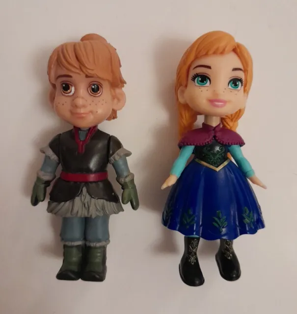 Disney Frozen Mini Toddler Dolls Princess Anna & Kristoff Figures - 3.4"