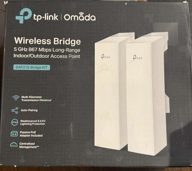 TP-LINK EAP215-BRIDGE KIT Omada Wireless 5GHz Bridge, 867MBPS, Long ...