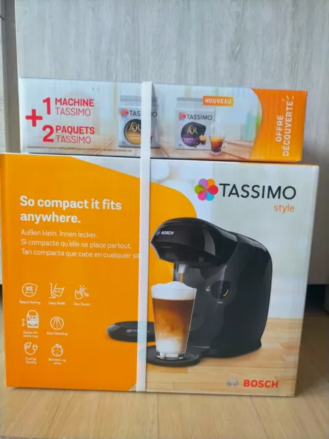 BOSCH TASSIMO HAPPY Noir machine à café + 3 packs de T-Discs