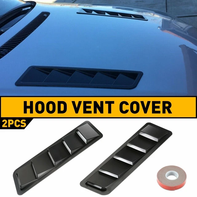 Car Hood Vent Scoop Kit Cold Air Flow Intake Louvers Cooling Bonnet Cover Black