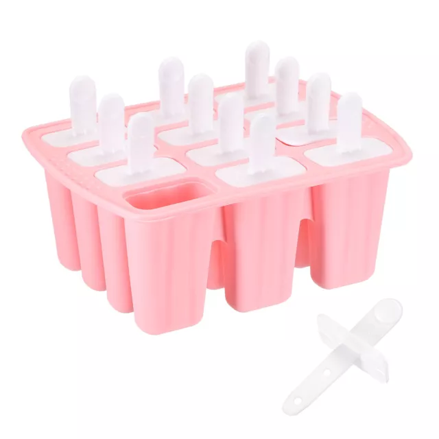 Silicone Ice Pops Molds 12Pcs, Homemade Ice Cream Mold Set - Pink