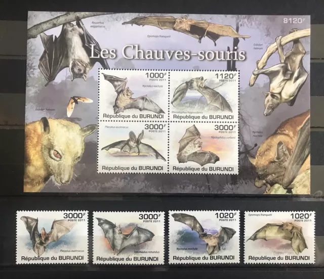 Burundi - Bats / Animals / Fauna  - stamps - Timbres - MNH** D109