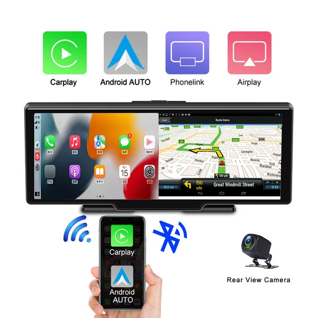 10.26" 4K Dash Cam CarPlay Car DVR Video Recorder Touch Screen Mirror Bluetooth
