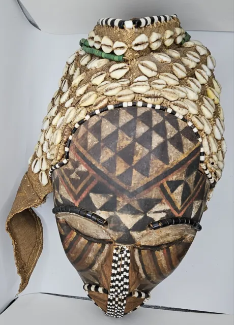 Ngady Mwaash Late 19th-mid 20th Century African Kuba Mask Antique Handmade Nice!