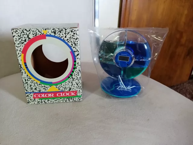 Zoloft Psychedelic Water Motion Desk Clock Drug Store Promo Pfizer Sign Logo🔥