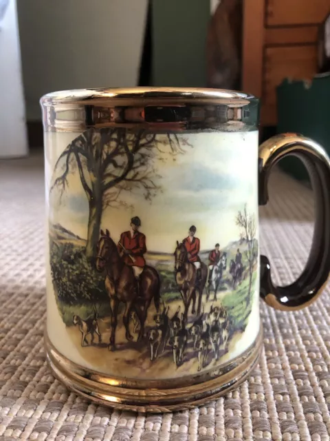 Vintage Gibsons Staffordshire Tankard Hunting Scene 11cm