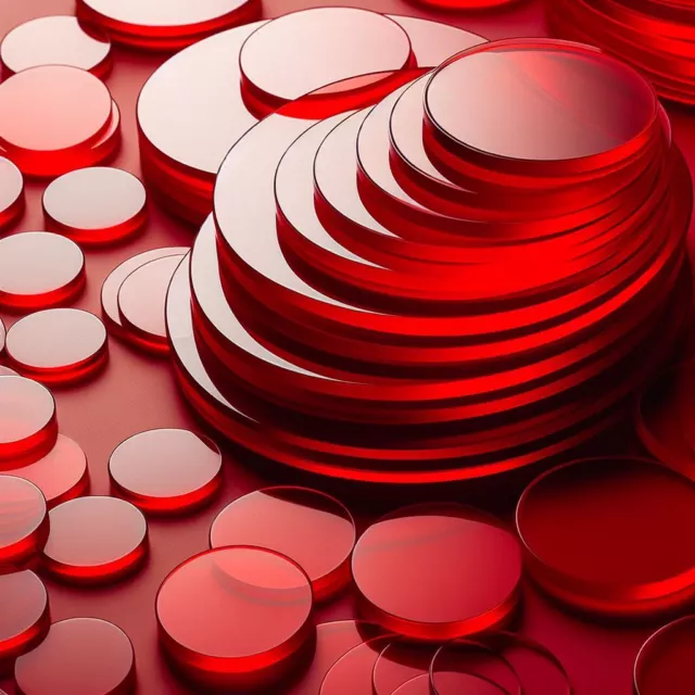 Red Plastic Disc Laser Cut ACRYLIC CIRCLES ALL SIZES Acrylic thickness:3mm 3