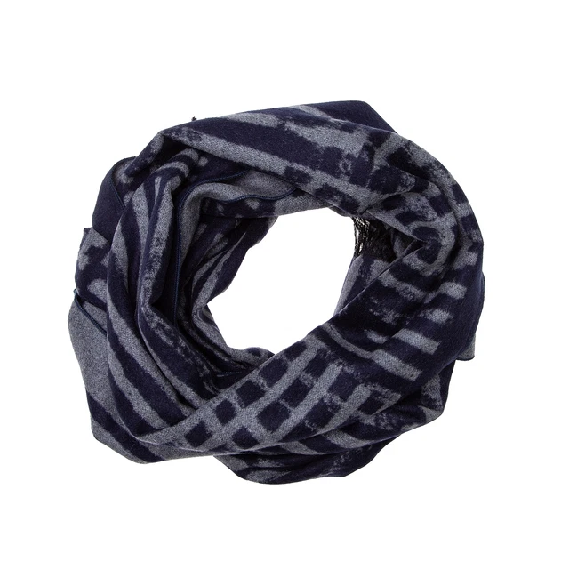 Winterschal Seidenflanell marineblau grau Streifen - sanft wie Kaschmir 100% Sei Winterschal Seidenflanell marineblau grau Streifen - sanft wie Kaschmir 100% Sei