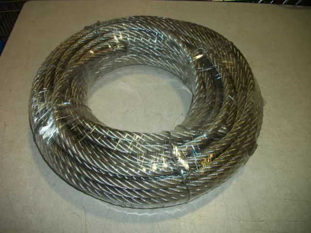 New Dayton 100' Stainless Steel Cable 1/2" 304 Stainless Steel 2TAT4 Zipline