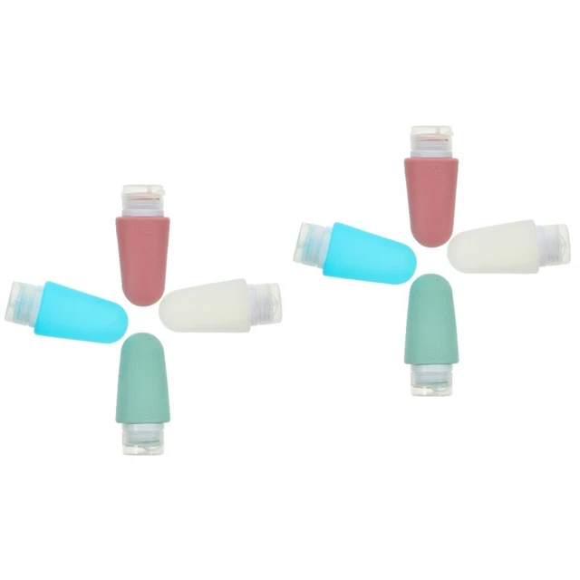 8 PC Botella de viaje de silicona y penetración de fugas, exprimible