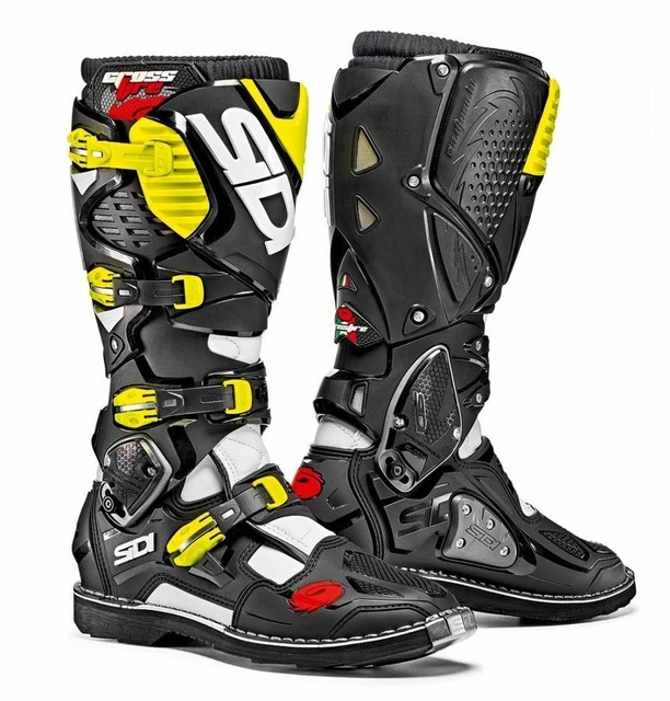 Stivali Moto Sidi Off-Road Crossfire 3 Bianco Nero Giallo Fluo