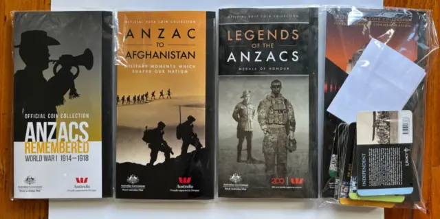 ANZAC Coin Collection ALL FOUR SETS- Fully Complete Brand New