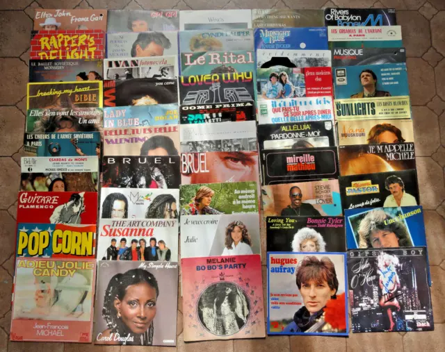 Lot (2) De 50 Disques Vinyles  45T