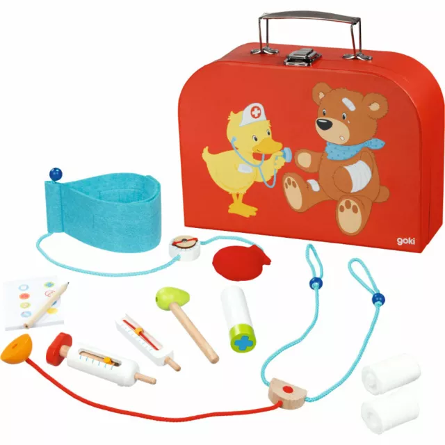 Malette de l'infirmiere ou valise de docteur pour enfant, un jouet en bois