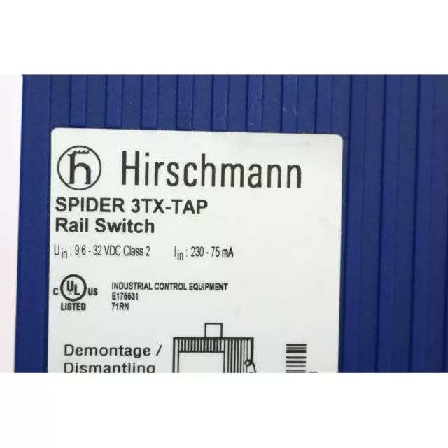 Hirschmann SPIDER 3TX-TAP Rail Switch (B228) 3