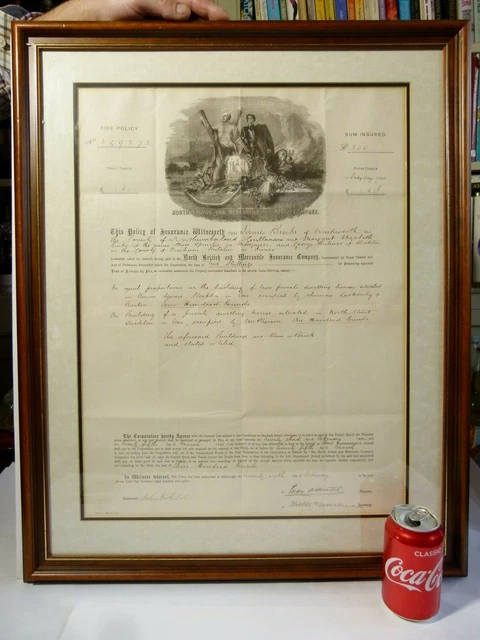 1881 North British Mercantile Insurance James Burks of Warkworth Certificate