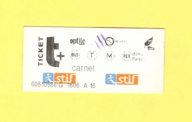 Ancien Ticket De Métro Parisien – Coupon Hebdomadaire Jaune RATP/SNCF De 1986