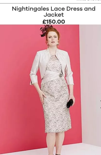 NIGHTINGALES CHAMPAGNE LACE Dress And Jacket Size 16 69.99 PicClick UK