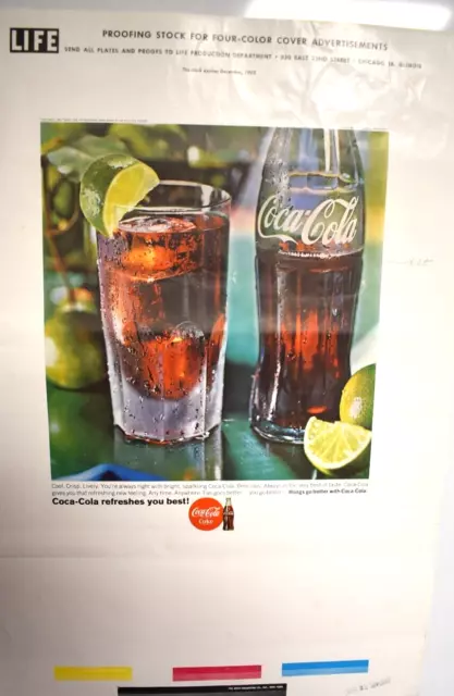 2 Proofs from Beck Engraving Co. for LIFFE Magazine 1968 VTG Coca-Cola print ad