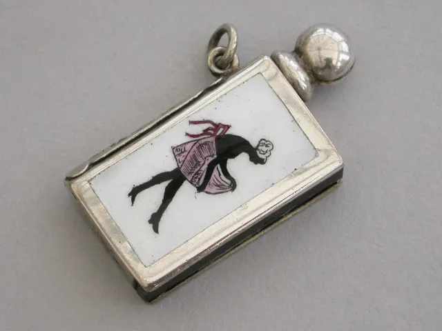 Early 20th Century French Alpacca & Enamel Striker Lighter c1920