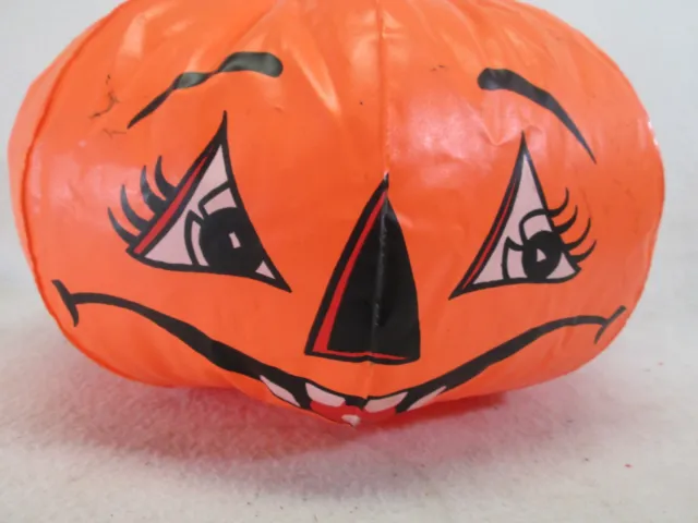 Vintage 1960's vinyl Jack-O-Lantern Halloween pumpkin blow up inflatable