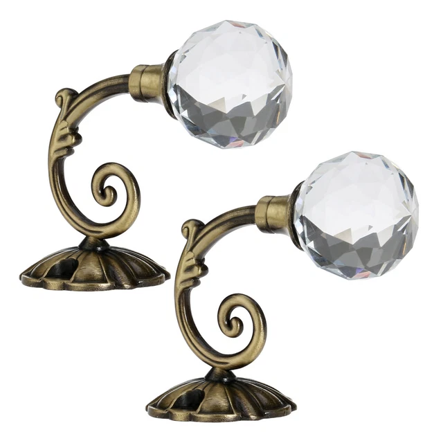 2pcs  vintage drapery hooks crystal holdbacks Crystal Ball Vintage Drapery Hooks