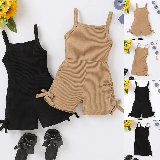Mädchen Kinder Ärmellos Jumpsuit Strampler Sommer Bodysuit Baby Playsuit Romper