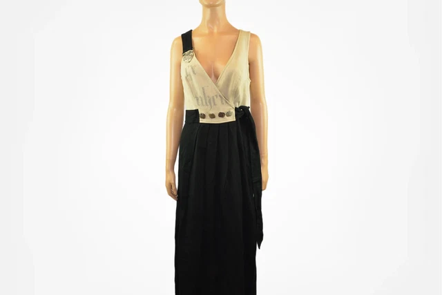 Dirndl dress Wrap linen pinafore  Size S
