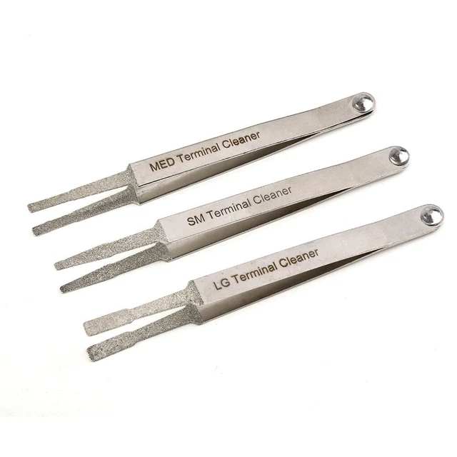3PCS/SET ELECTRIC TERMINAL Cleaner Kit Spade Pin Connector Tweezer