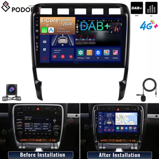 8+128G 8Kern DAB+ Für Porsche Cayenne 9PA 2002-2010 Autoradio GPS DSP Android 12