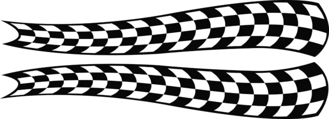 2 x chequered flag vinyl stickers graphics car side decals fun racing stripes