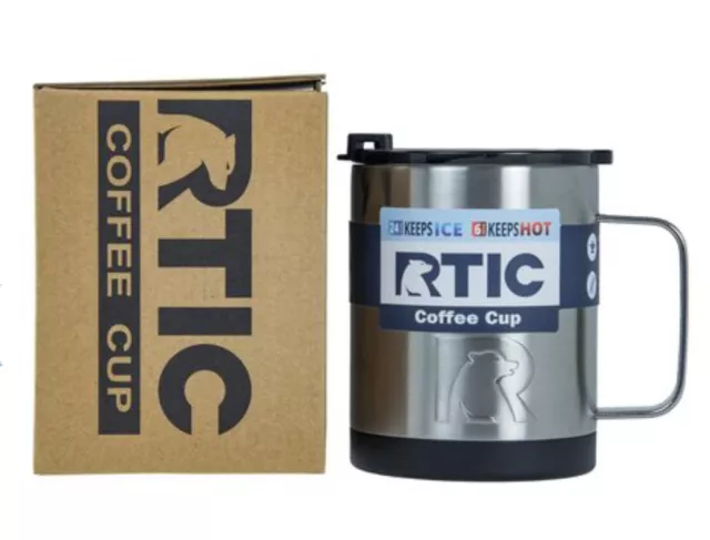 RTIC Coffee Cup NEW 2018 Mug w/ Handle 12oz Tumbler Rambler w/ spill proof lid