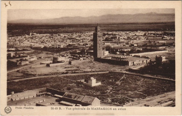 CPA AK MAROC MARRAKECH Vue générale de MARRAKECH en avion Flandrin (37944)